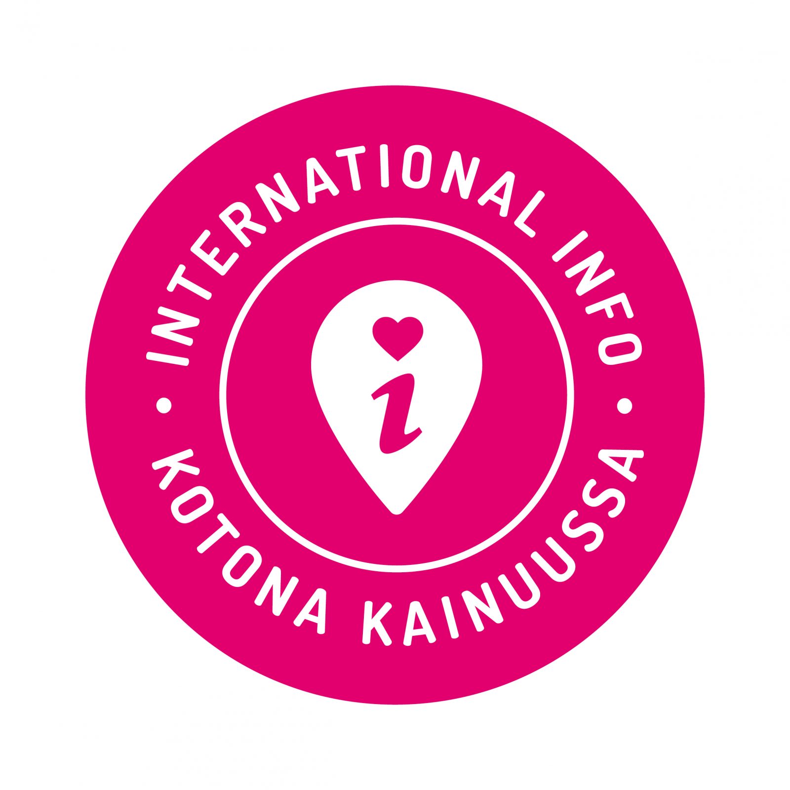 International Infon pinkki logo (teksti: Kotona Kainuussa)