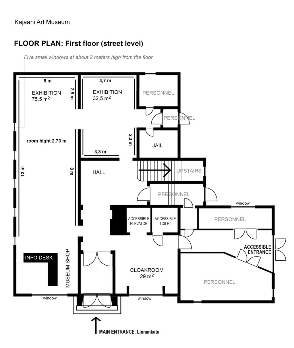 The floor plan of the street level
